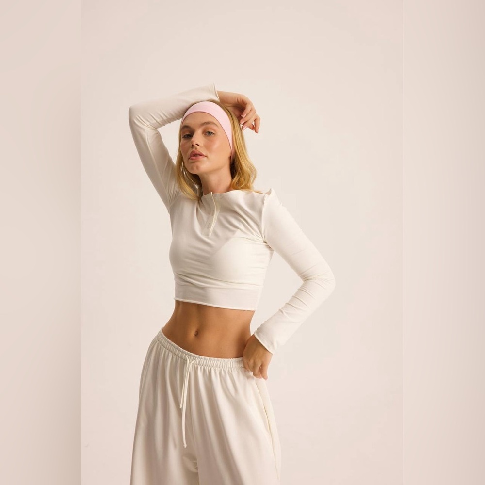 Women Cotton Two Piece Set Beige Lounge Set Minimal Aesthetic Outfit